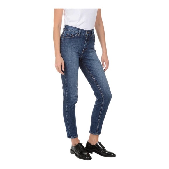 Mott & Bow Denim - Mott & Bow Mom Jeans 25 Med Wash Cotton Blend High Waist Denim Faded Casual
